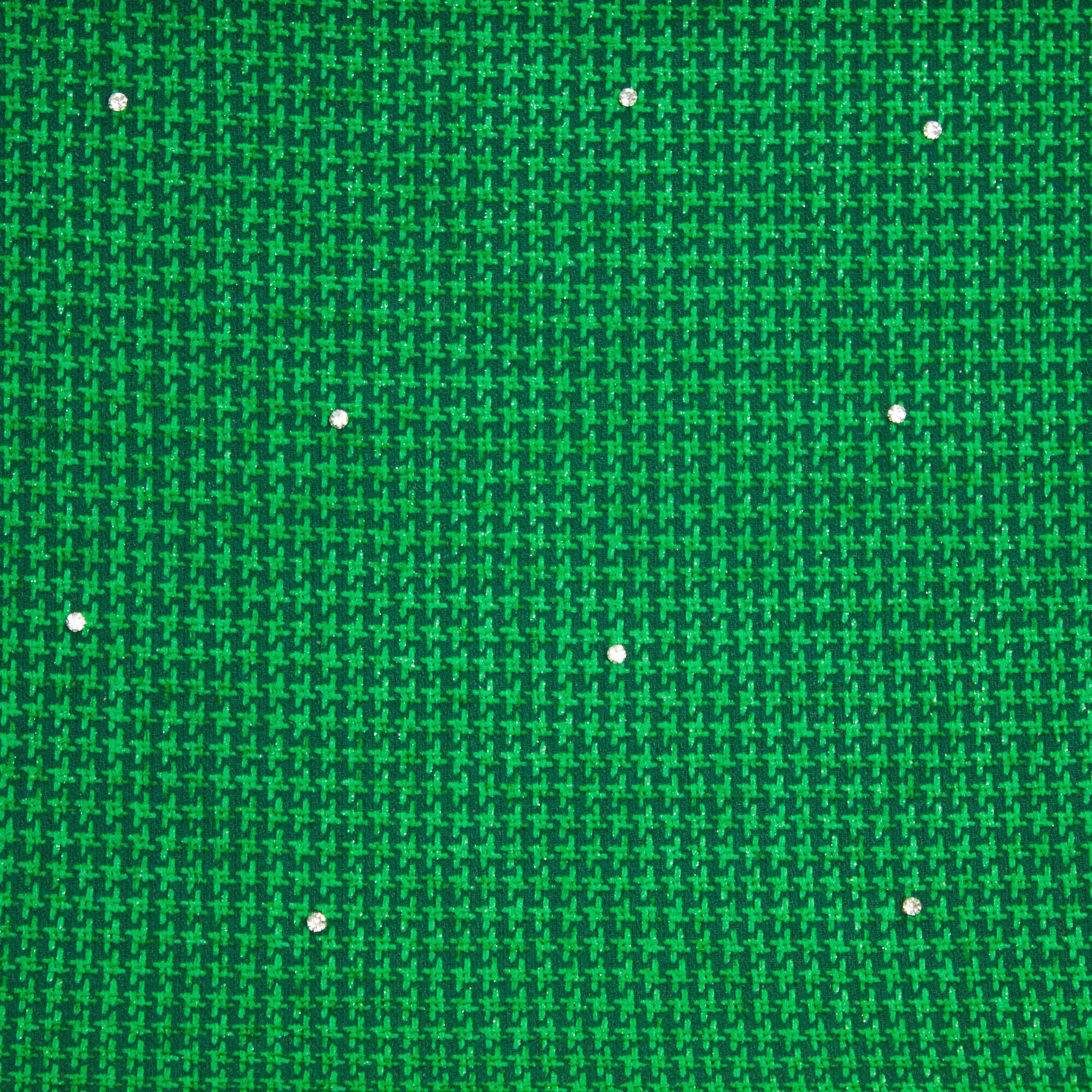 Chanelstof groen pied de poule met diamant